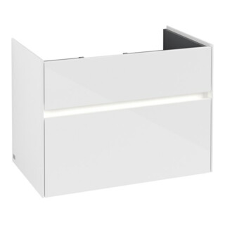 V&B Waschtischunterschrank Collaro 75,4x54,6x44,4cm, WT mi, LED, glo wh.
