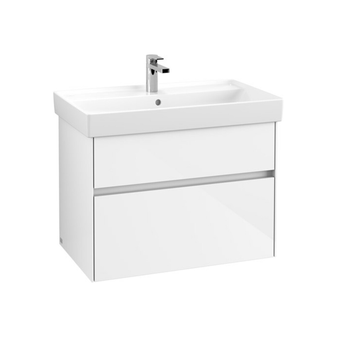 V&B Waschtischunterschrank Collaro 75,4x54,6x44,4cm, WT mi, LED, glo wh.