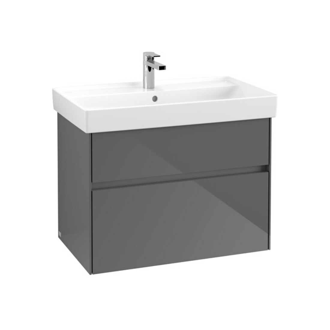 V&B Waschtischunterschrank Collaro 75,4x54,6x44,4cm, WT mittig, glossy grey