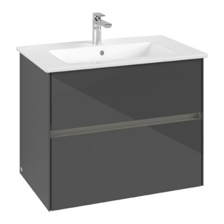 V&B Waschtischunterschrank Collaro 76,1x61x48cm, WT mi, LED 5,5W, glo Gr