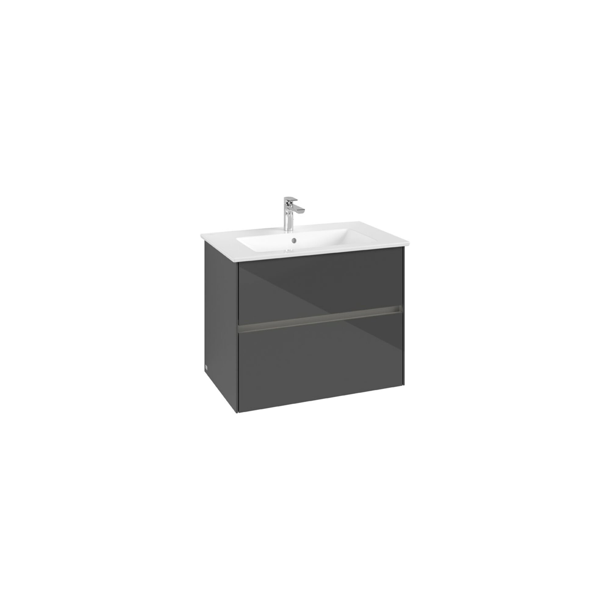 V&B Waschtischunterschrank Collaro 76,1x61x48cm, WT mi, LED 5,5W, glo Gr ; Villeroy & Boch