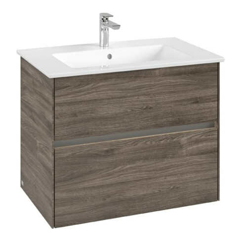 V&B Waschtischunterschrank Collaro 76,1x61x48cm, WT mi, LED 5,5W, st. Oa