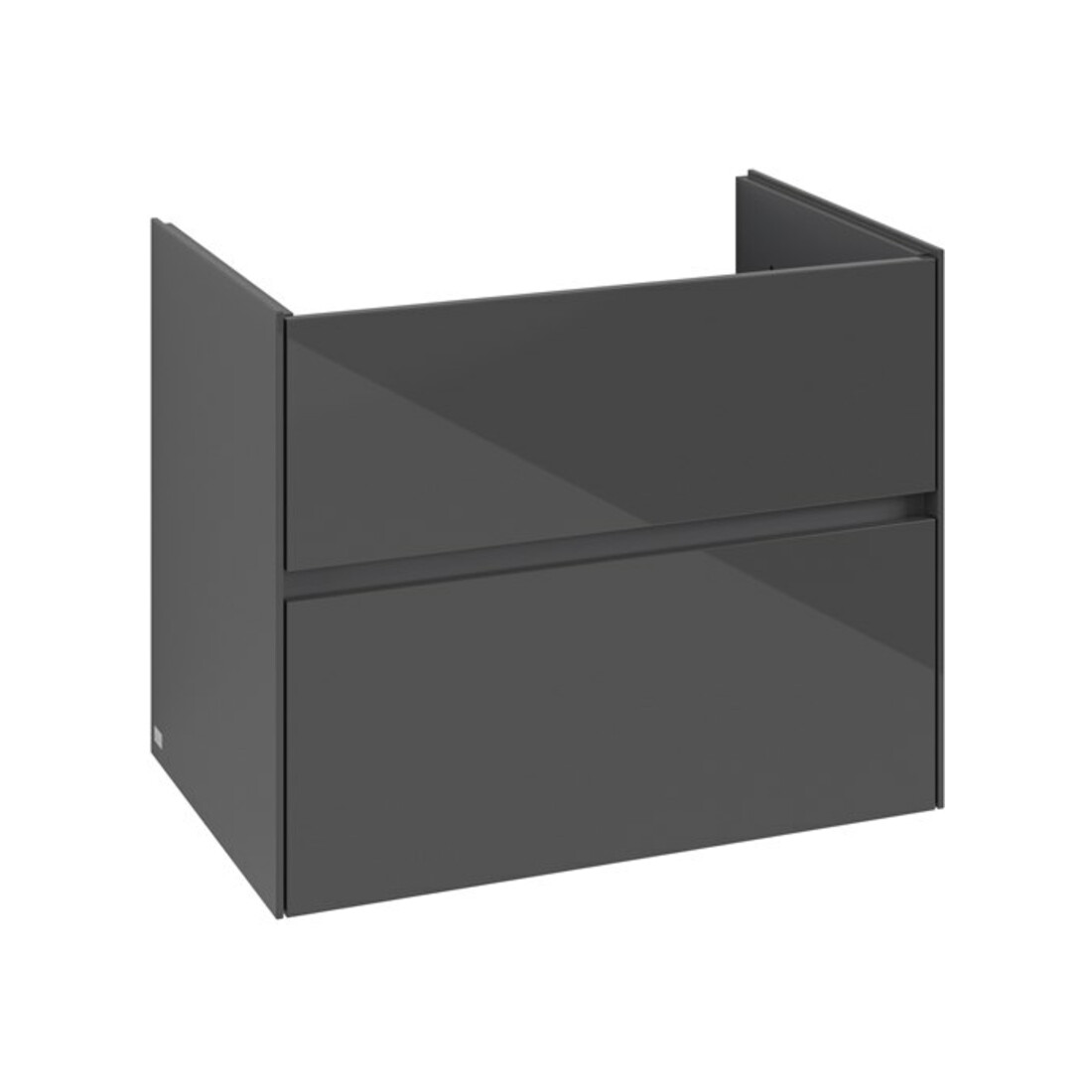 V&B Waschtischunterschrank Collaro 76,1x61x48cm, WT mittig, glossy grey