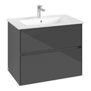 V&B Waschtischunterschrank Collaro 76,1x61x48cm, WT mittig, glossy grey-4