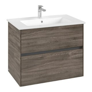 V&B Waschtischunterschrank Collaro 76,1x61x48cm, WT mittig, stone oak