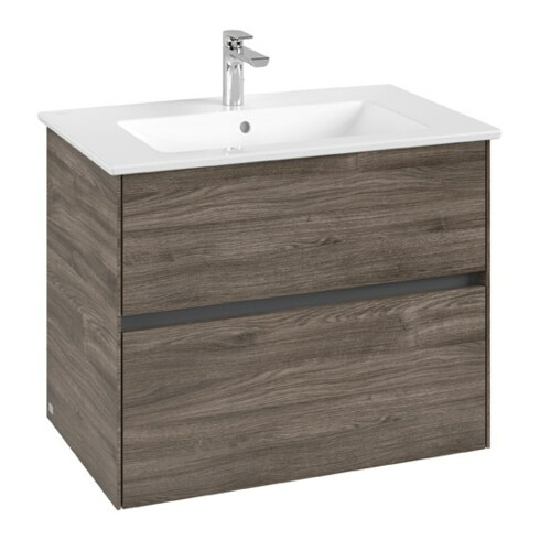 V&B Waschtischunterschrank Collaro 76,1x61x48cm, WT mittig, stone oak