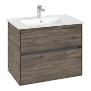 V&B Waschtischunterschrank Collaro 76,1x61x48cm, WT mittig, stone oak