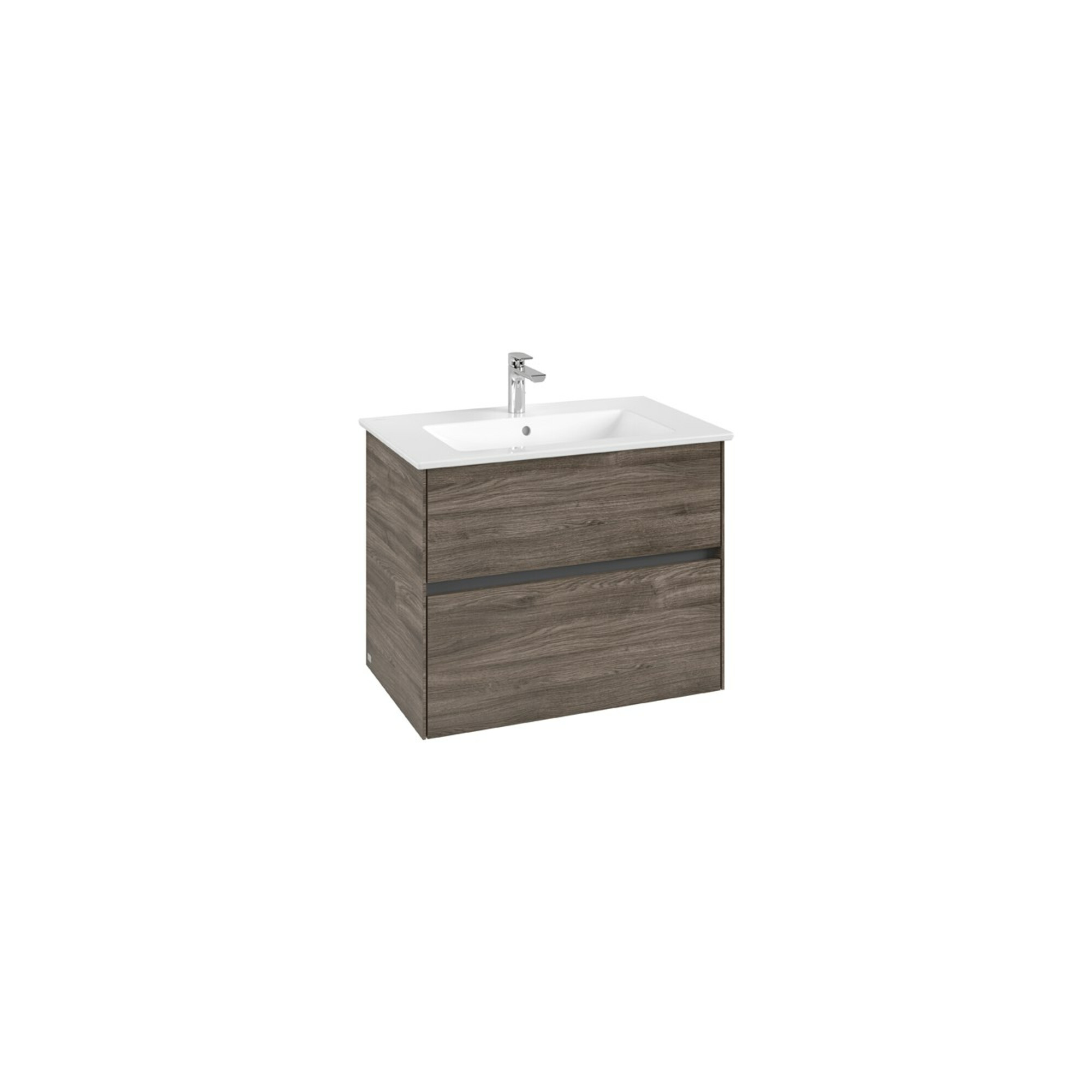 V&B Waschtischunterschrank Collaro 76,1x61x48cm, WT mittig, stone oak ; Villeroy & Boch