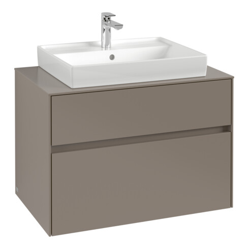 V&B Waschtischunterschrank Collaro 80x54,8x50cm, Waschtisch mittig, taupe