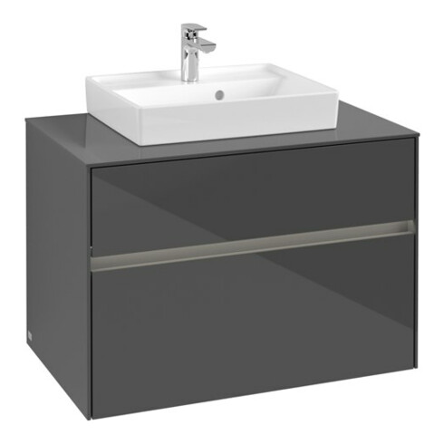 V&B Waschtischunterschrank Collaro 80x54,8x50cm, WT mi, LED 5,7 W, glo Gr