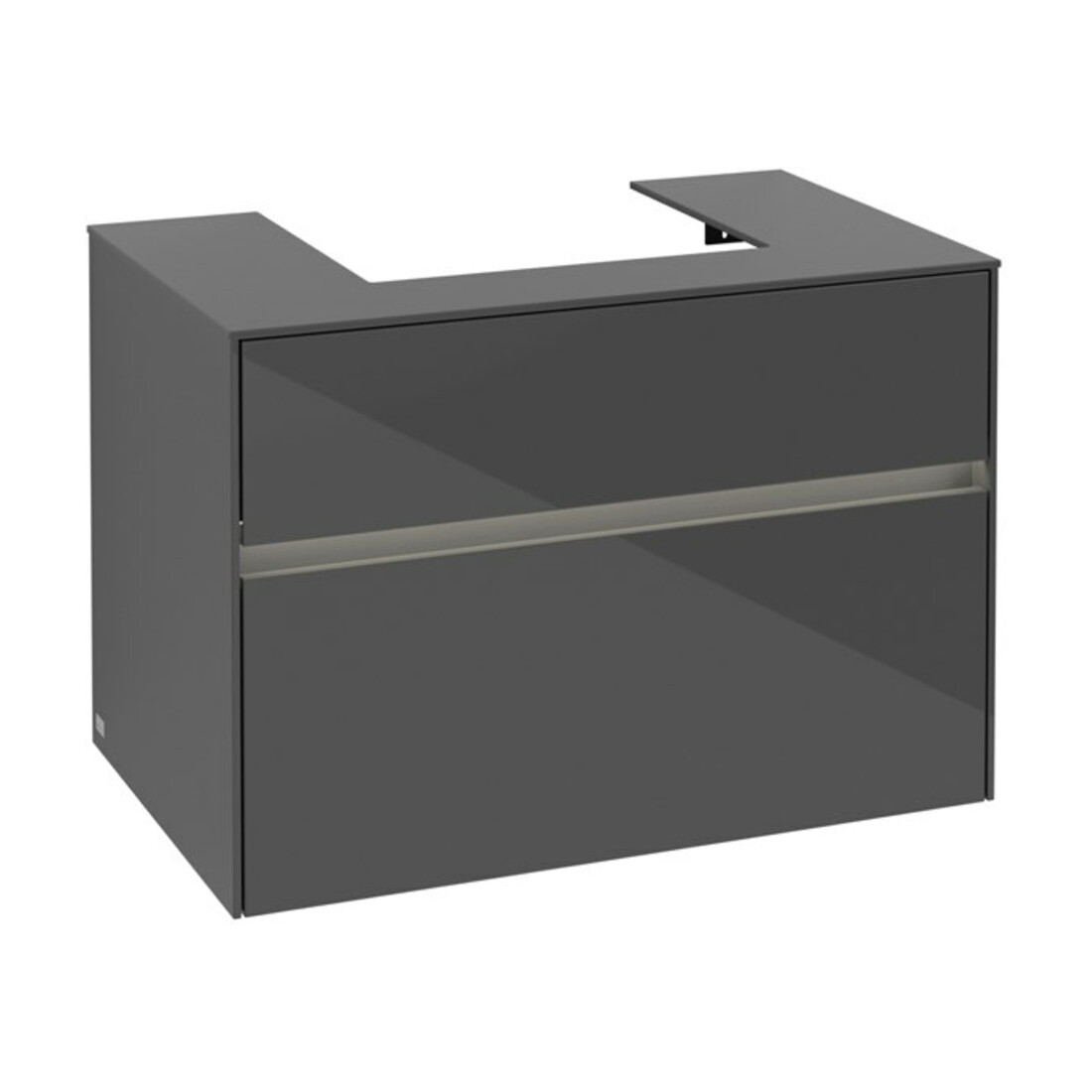 V&B Waschtischunterschrank Collaro 80x54,8x50cm, WT mi, LED 5,7 W, glo Gr