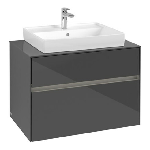 V&B Waschtischunterschrank Collaro 80x54,8x50cm, WT mi, LED 5,7 W, glo Gr