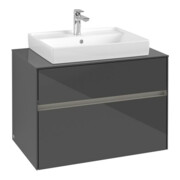 V&B Waschtischunterschrank Collaro 80x54,8x50cm, WT mi, LED 5,7 W, glo Gr