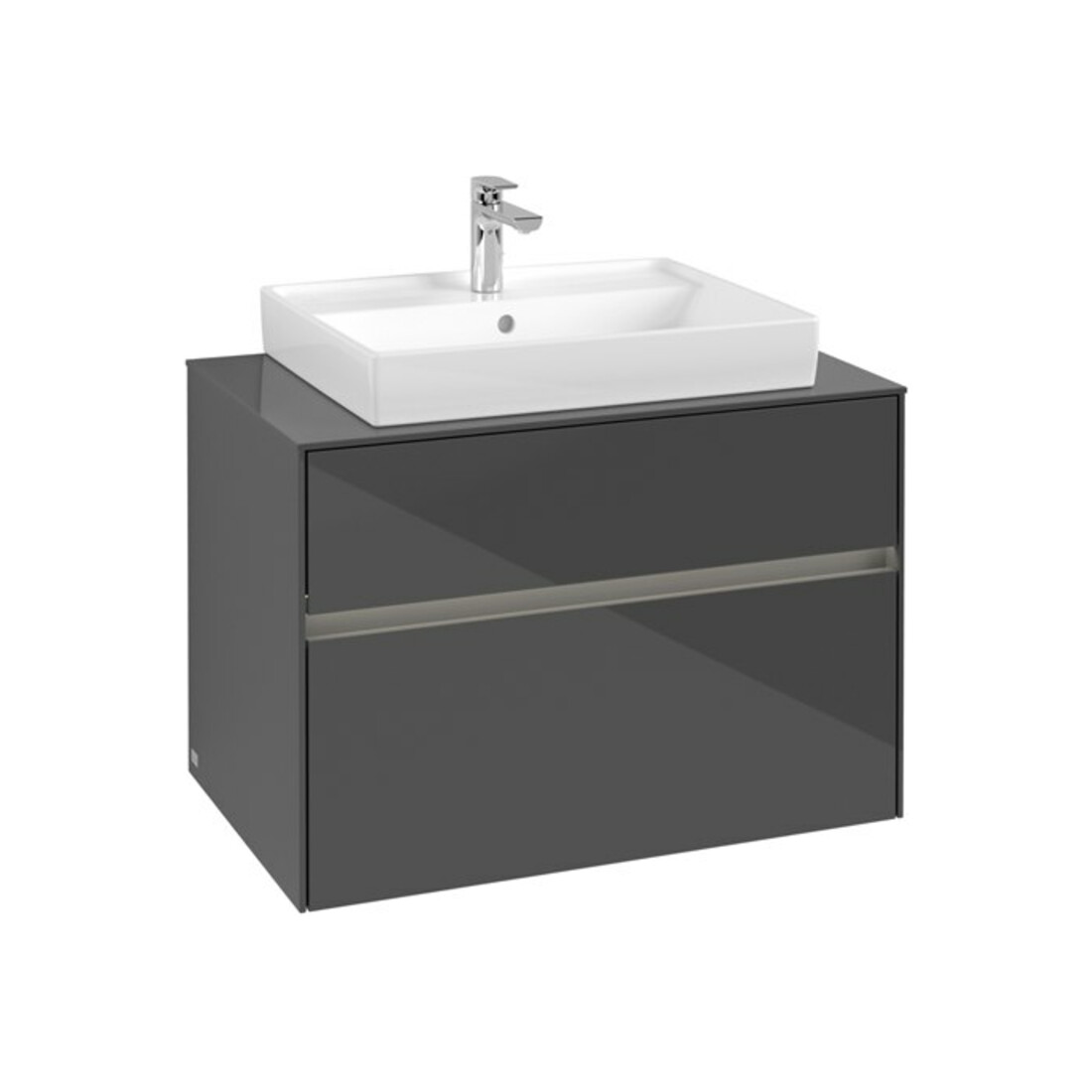 V&B Waschtischunterschrank Collaro 80x54,8x50cm, WT mi, LED 5,7 W, glo Gr