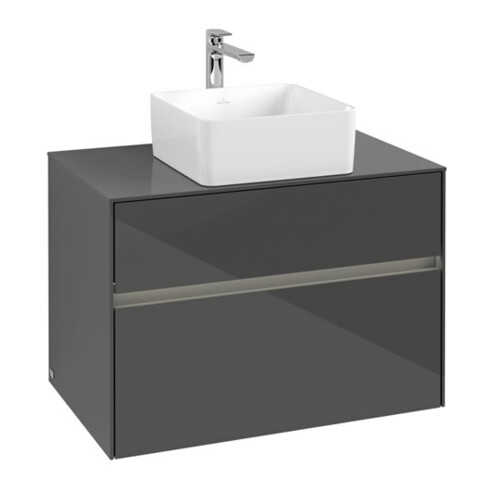 V&B Waschtischunterschrank Collaro 80x54,8x50cm, WT mi, LED 5,7 W, glo Gr