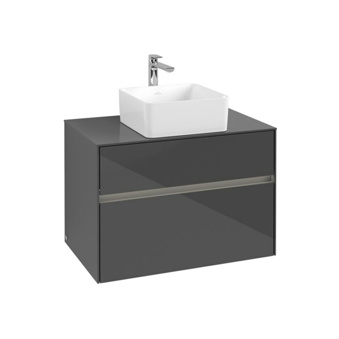 V&B Waschtischunterschrank Collaro 80x54,8x50cm, WT mi, LED 5,7 W, glo Gr