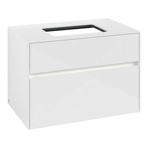 V&B Waschtischunterschrank Collaro 80x54,8x50cm, WT mi, LED 5,7 W, glo wh.