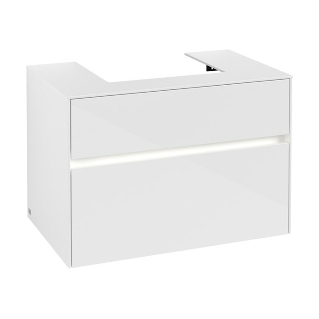 V&B Waschtischunterschrank Collaro 80x54,8x50cm, WT mi, LED 5,7 W, glo wh.