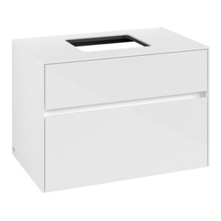 V&B Waschtischunterschrank Collaro 80x54,8x50cm, WT mi, LED 5,7 W, glo wh.