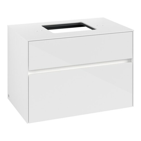 V&B Waschtischunterschrank Collaro 80x54,8x50cm, WT mi, LED 5,7 W, glo wh.