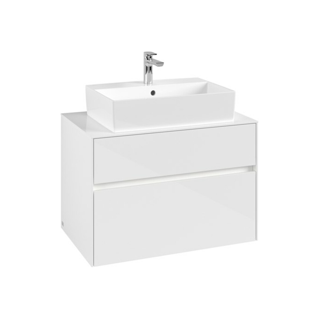 V&B Waschtischunterschrank Collaro 80x54,8x50cm, WT mi, LED 5,7 W, glo wh.
