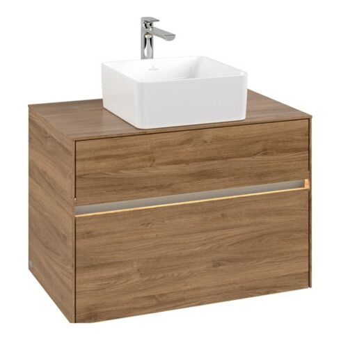 V&B Waschtischunterschrank Collaro 80x54,8x50cm, WT mi, LED 5,7 W, Kan Oa
