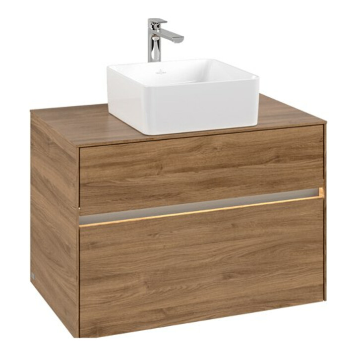 V&B Waschtischunterschrank Collaro 80x54,8x50cm, WT mi, LED 5,7 W, Kan Oa