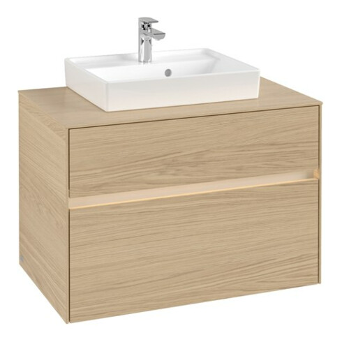 V&B Waschtischunterschrank Collaro 80x54,8x50cm, WT mi, LED 5,7 W, Nord Oa