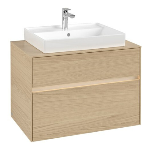 V&B Waschtischunterschrank Collaro 80x54,8x50cm, WT mi, LED 5,7 W, Nord Oa