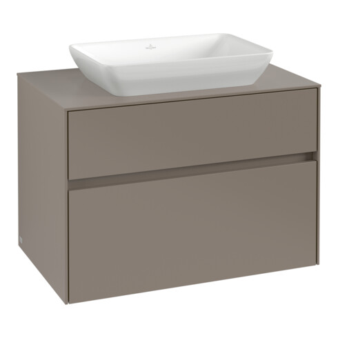 V&B Waschtischunterschrank Collaro 80x54,8x50cm, WT mi, LED 5,7 W, volc bla