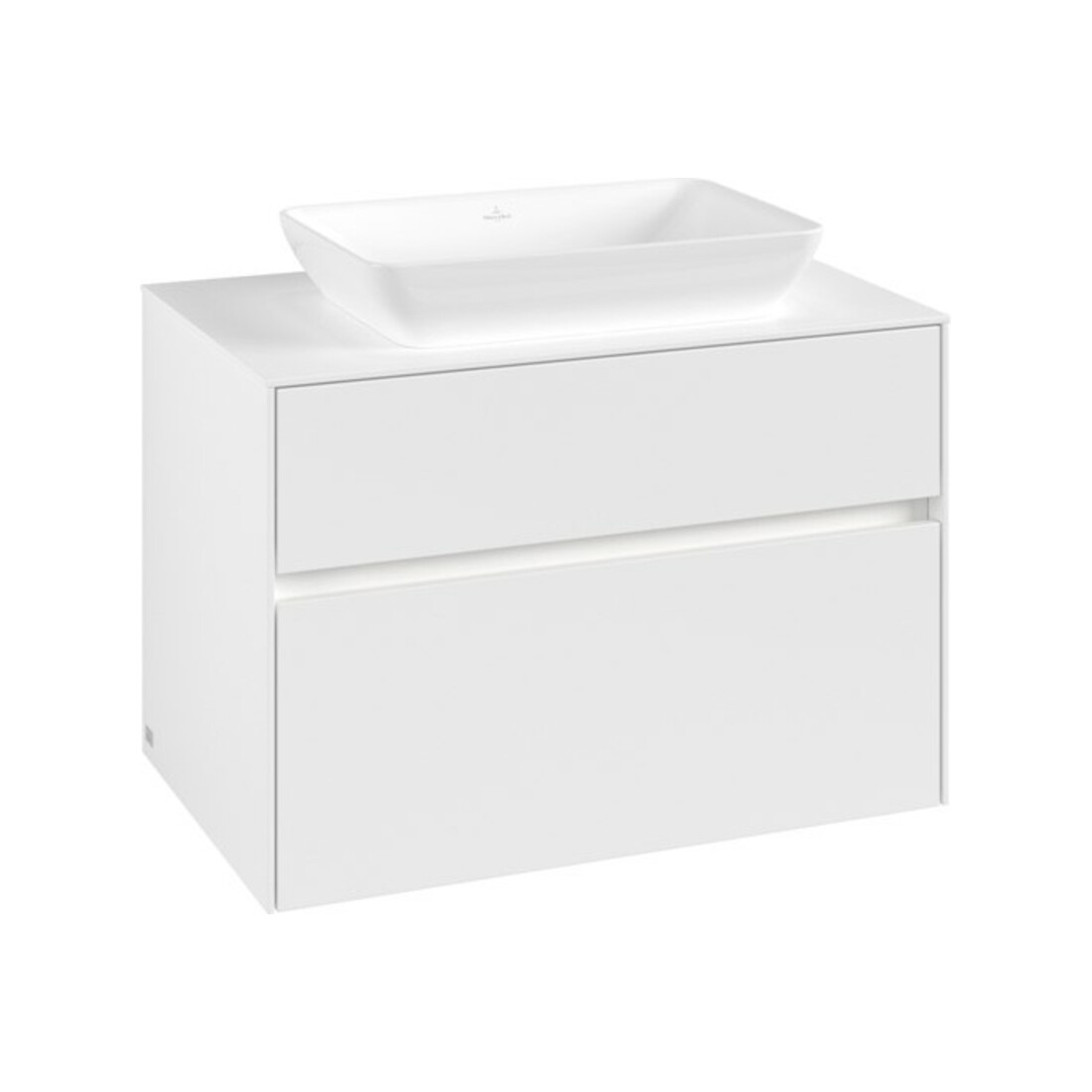 V&B Waschtischunterschrank Collaro 80x54,8x50cm, WT mi, LED 5,7 W, wh. ma