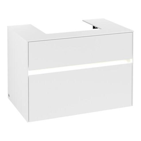 V&B Waschtischunterschrank Collaro 80x54,8x50cm, WT mi, LED 5,7 W, wh. ma