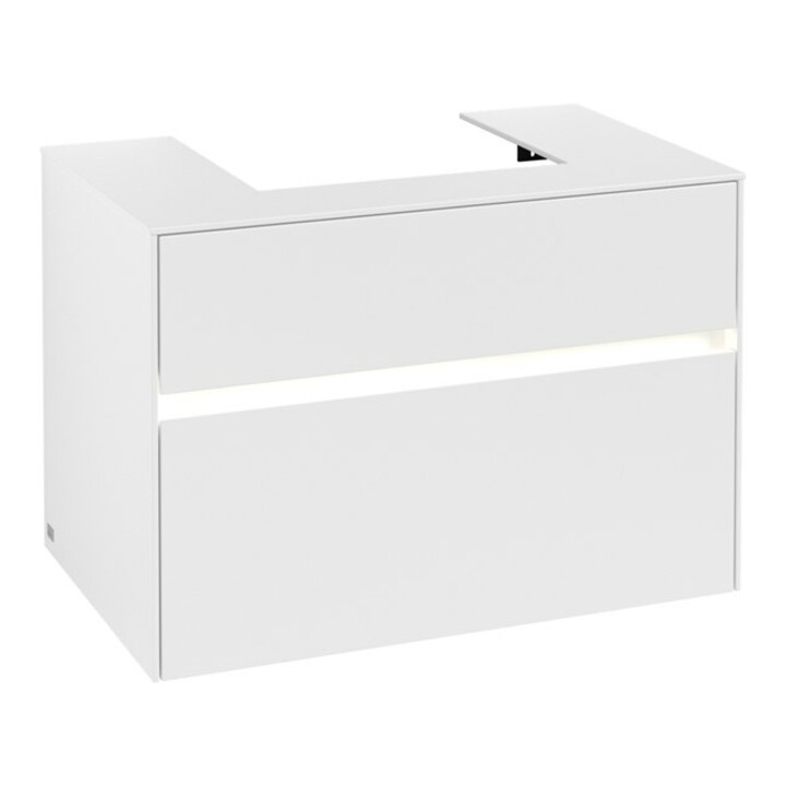 V&B Waschtischunterschrank Collaro 80x54,8x50cm, WT mi, LED 5,7 W, wh. ma