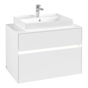 V&B Waschtischunterschrank Collaro 80x54,8x50cm, WT mi, LED 5,7 W, wh. ma