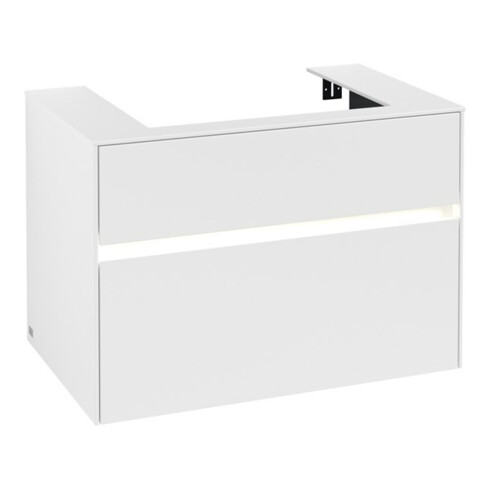 V&B Waschtischunterschrank Collaro 80x54,8x50cm, WT mi, LED 5,7 W, wh. ma