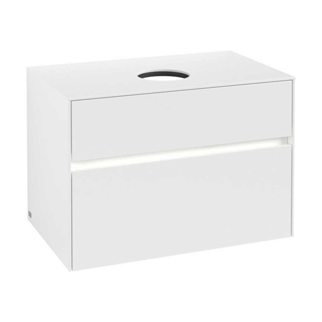 V&B Waschtischunterschrank Collaro 80x54,8x50cm, WT mi, LED 5,7 W, wh. ma