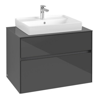 V&B Waschtischunterschrank Collaro 80x54,8x50cm, WT mittig, glossy grey