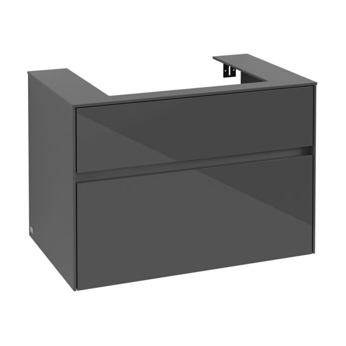 V&B Waschtischunterschrank Collaro 80x54,8x50cm, WT mittig, glossy grey