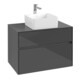 V&B Waschtischunterschrank Collaro 80x54,8x50cm, WT mittig, Glossy Grey-3