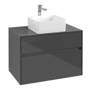 V&B Waschtischunterschrank Collaro 80x54,8x50cm, WT mittig, Glossy Grey-4