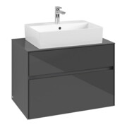 V&B Waschtischunterschrank Collaro 80x54,8x50cm, WT mittig, glossy grey-3