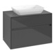 V&B Waschtischunterschrank Collaro 80x54,8x50cm, WT mittig, glossy grey-1