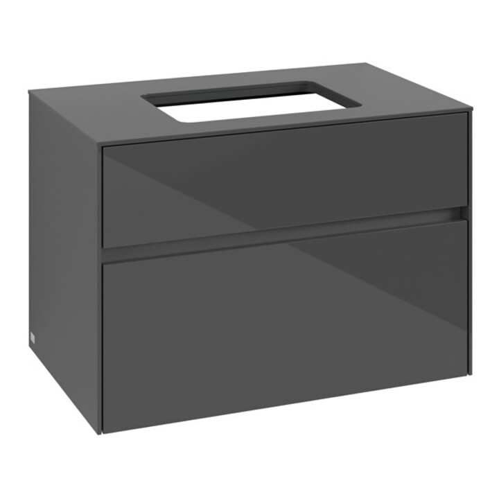 V&B Waschtischunterschrank Collaro 80x54,8x50cm, WT mittig, glossy grey