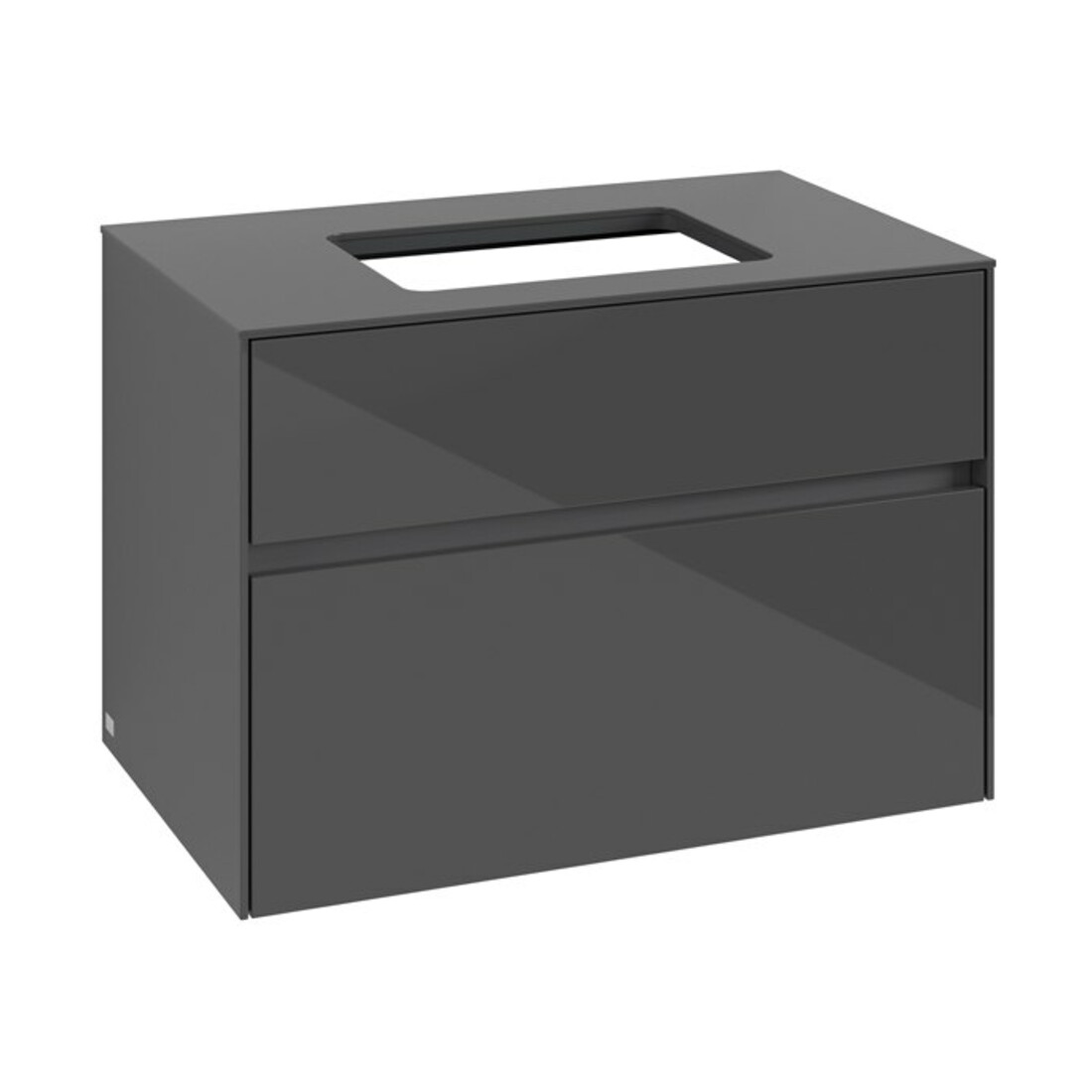 V&B Waschtischunterschrank Collaro 80x54,8x50cm, WT mittig, glossy grey