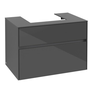 V&B Waschtischunterschrank Collaro 80x54,8x50cm, WT mittig, glossy grey