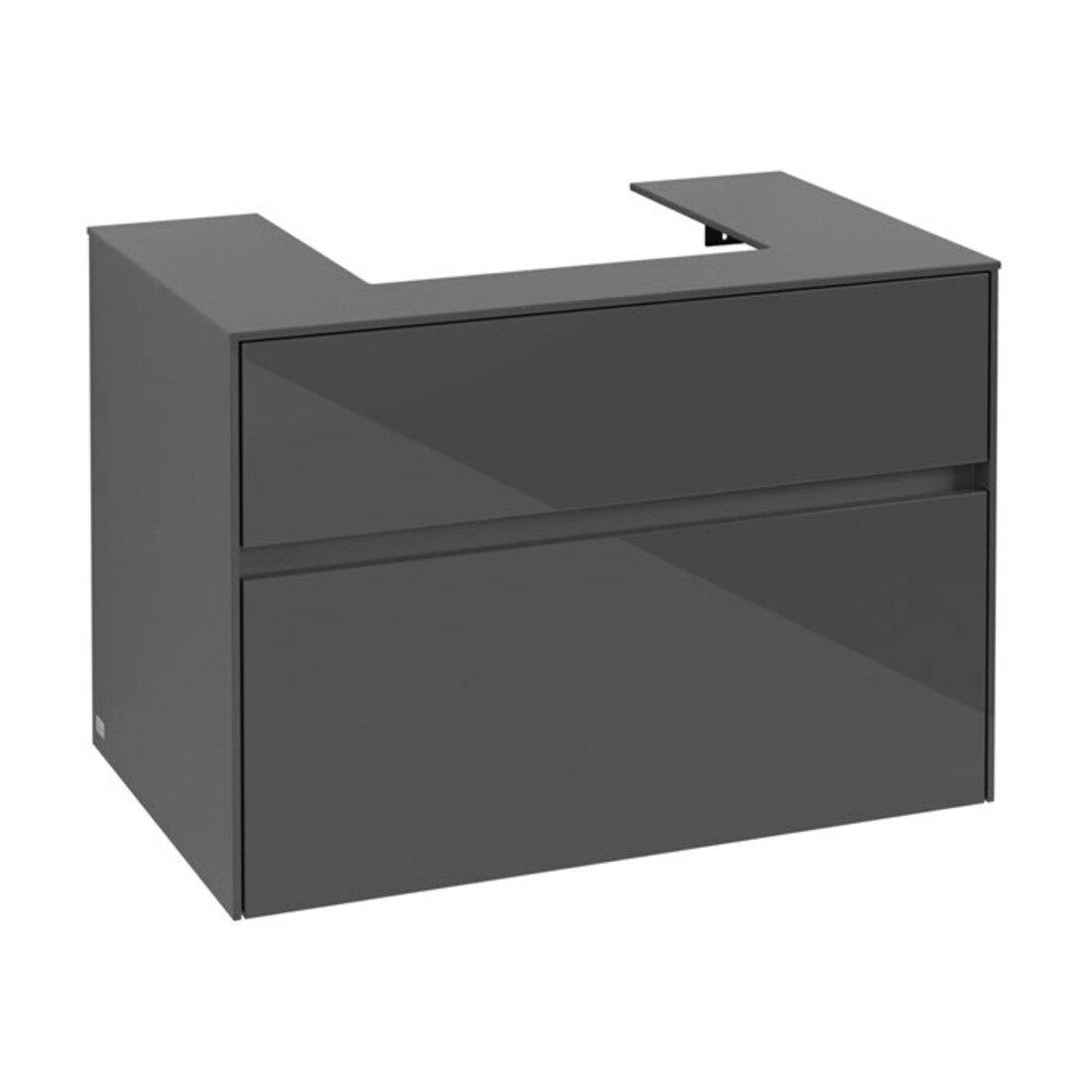 V&B Waschtischunterschrank Collaro 80x54,8x50cm, WT mittig, glossy grey