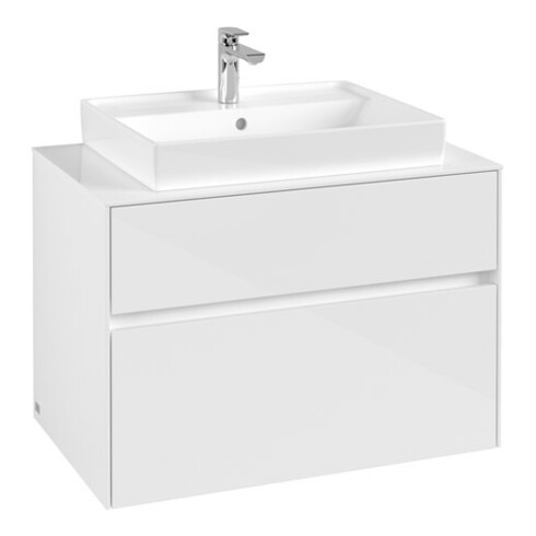 V&B Waschtischunterschrank Collaro 80x54,8x50cm, WT mittig, glossy white