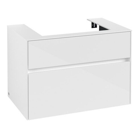 V&B Waschtischunterschrank Collaro 80x54,8x50cm, WT mittig, glossy white