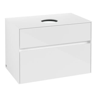 V&B Waschtischunterschrank Collaro 80x54,8x50cm, WT mittig, Glossy White