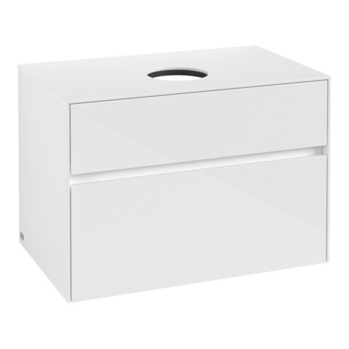 V&B Waschtischunterschrank Collaro 80x54,8x50cm, WT mittig, Glossy White